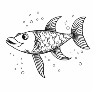 Swimming Upside Down Catfish Coloring Pages 3