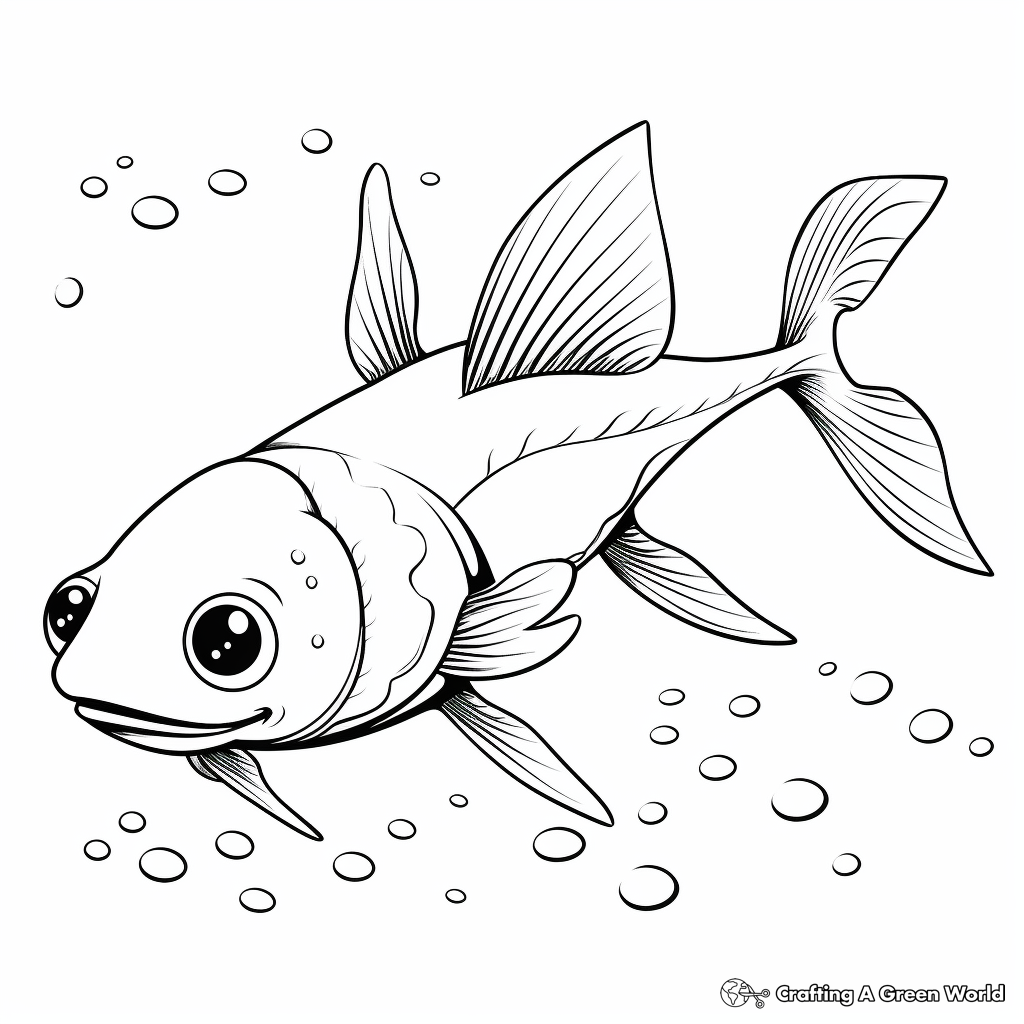 Swimming Upside Down Catfish Coloring Pages 4