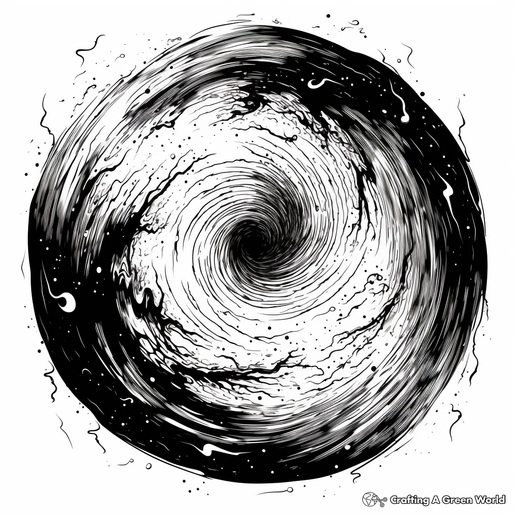 Swirling Vortex Galaxy Coloring Sheets 1