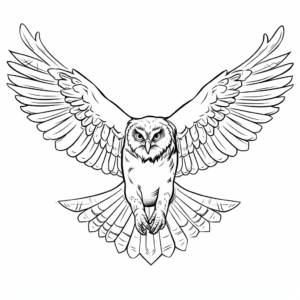 Swooping Snowy Owl Coloring Pages 3