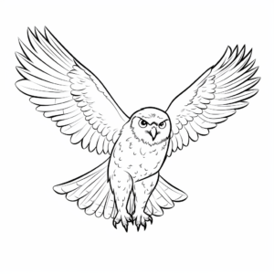 Swooping Snowy Owl Coloring Pages 4