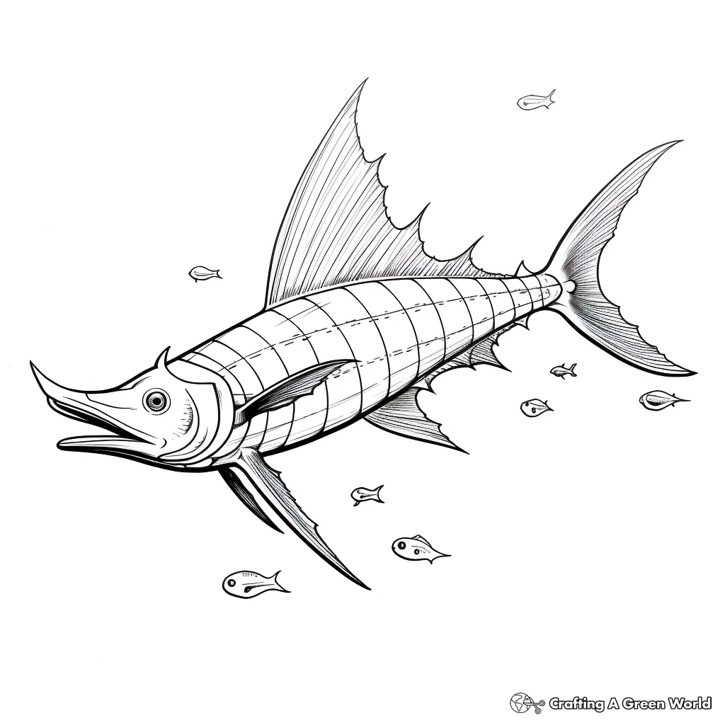 Swordfish Anatomy Detailed Coloring Pages 3