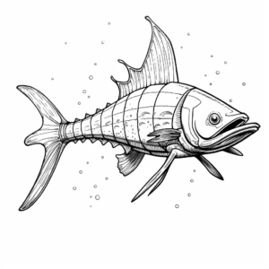 Swordfish and Diver Adventure Coloring Pages 4