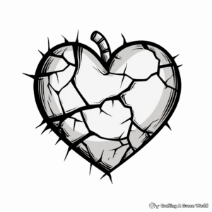 Symbolic Broken Heart Tattoo Coloring Pages 3