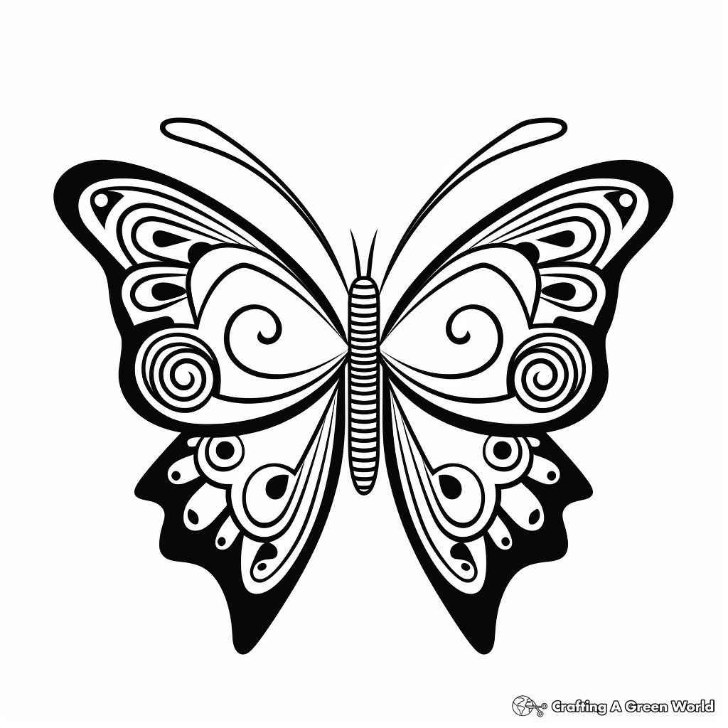 Symmetrical Butterfly Coloring Pages for Children 1