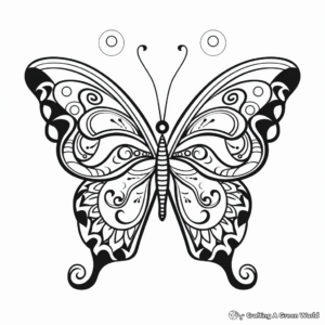 Symmetrical Butterfly Coloring Pages for Children 4