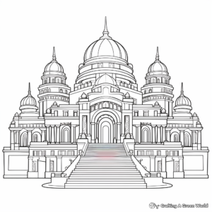 Symmetrical Coloring Pages featuring Famous Landmarks 2