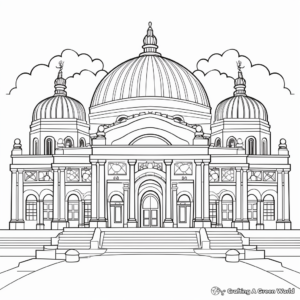 Symmetrical Coloring Pages featuring Famous Landmarks 4