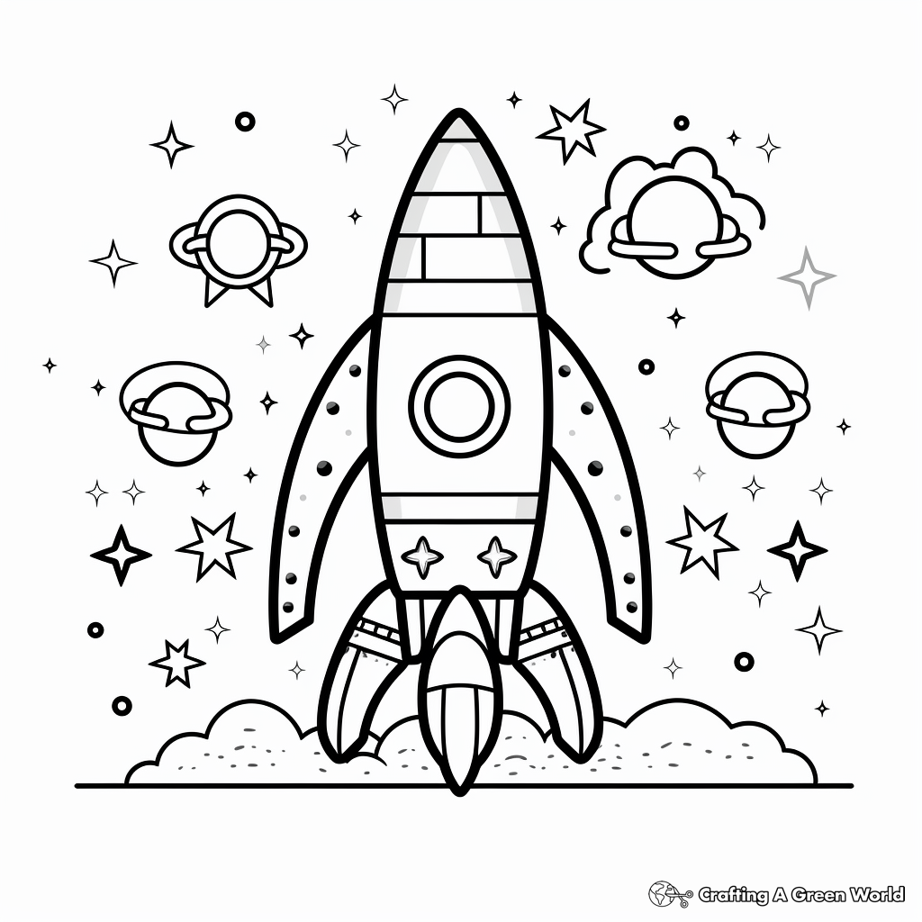 Symmetrical Space-themed Coloring Pages 2