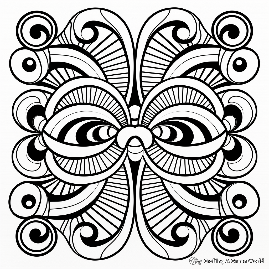 Symmetrical Swirl Designs Coloring Sheets 1