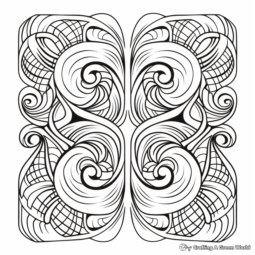 Symmetrical Swirl Designs Coloring Sheets 4