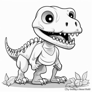 T Rex Skeleton Coloring Pages 3