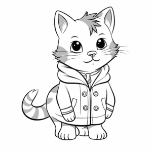 Tabby Cat with Unique Ticked Coat Coloring Pages 2