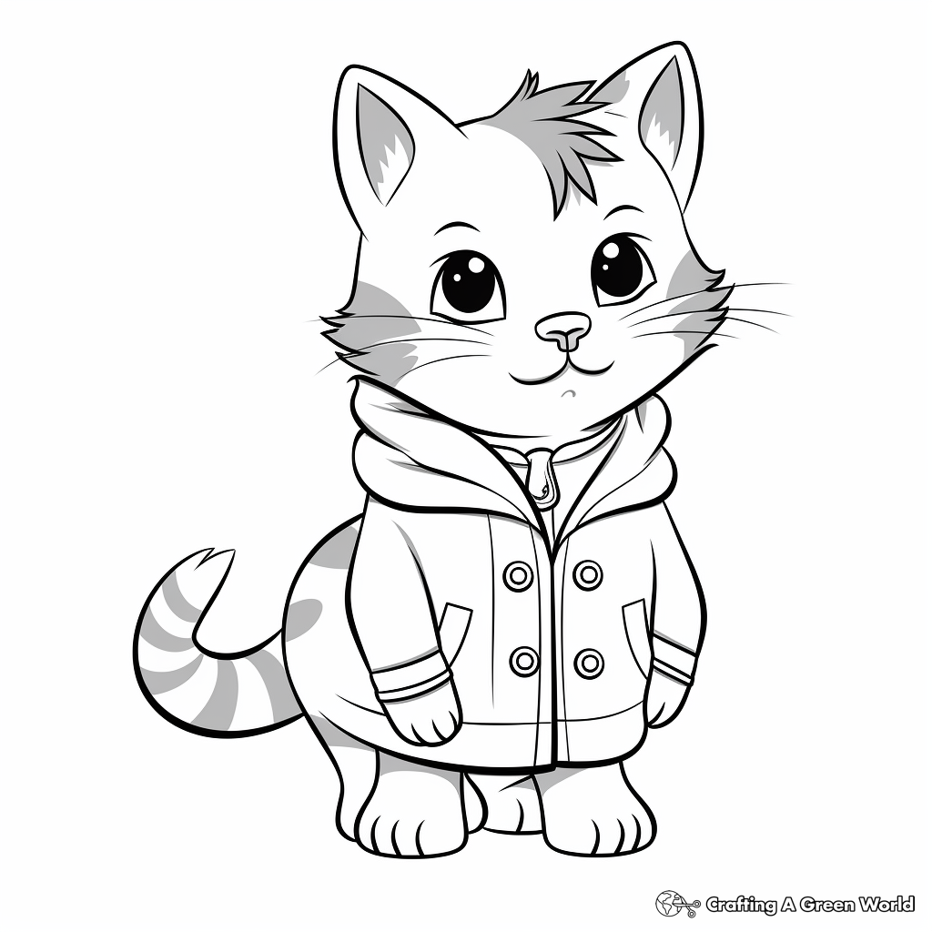 Tabby Cat with Unique Ticked Coat Coloring Pages 2