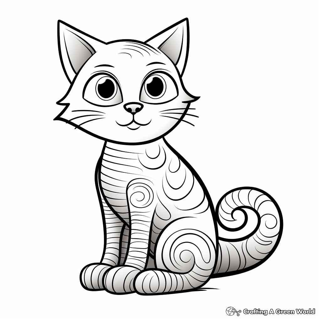 Tabby Cat: A Kitty Coloring Page for Every Pattern 1