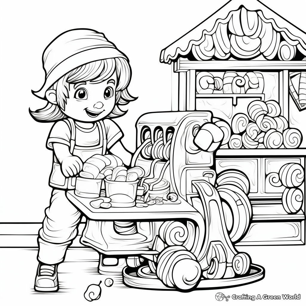 Taffy Pull Machine Coloring Prints for Artists 1