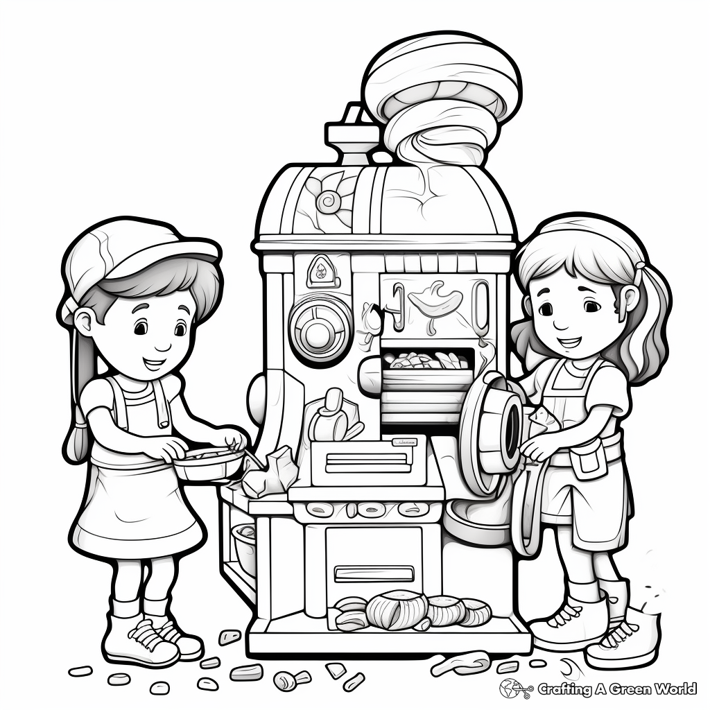 Taffy Pull Machine Coloring Prints for Artists 4