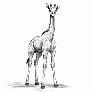 Tall Standing Giraffe Coloring Pages 2