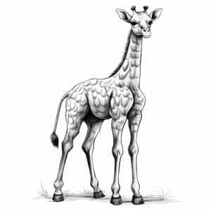 Tall Standing Giraffe Coloring Pages 3