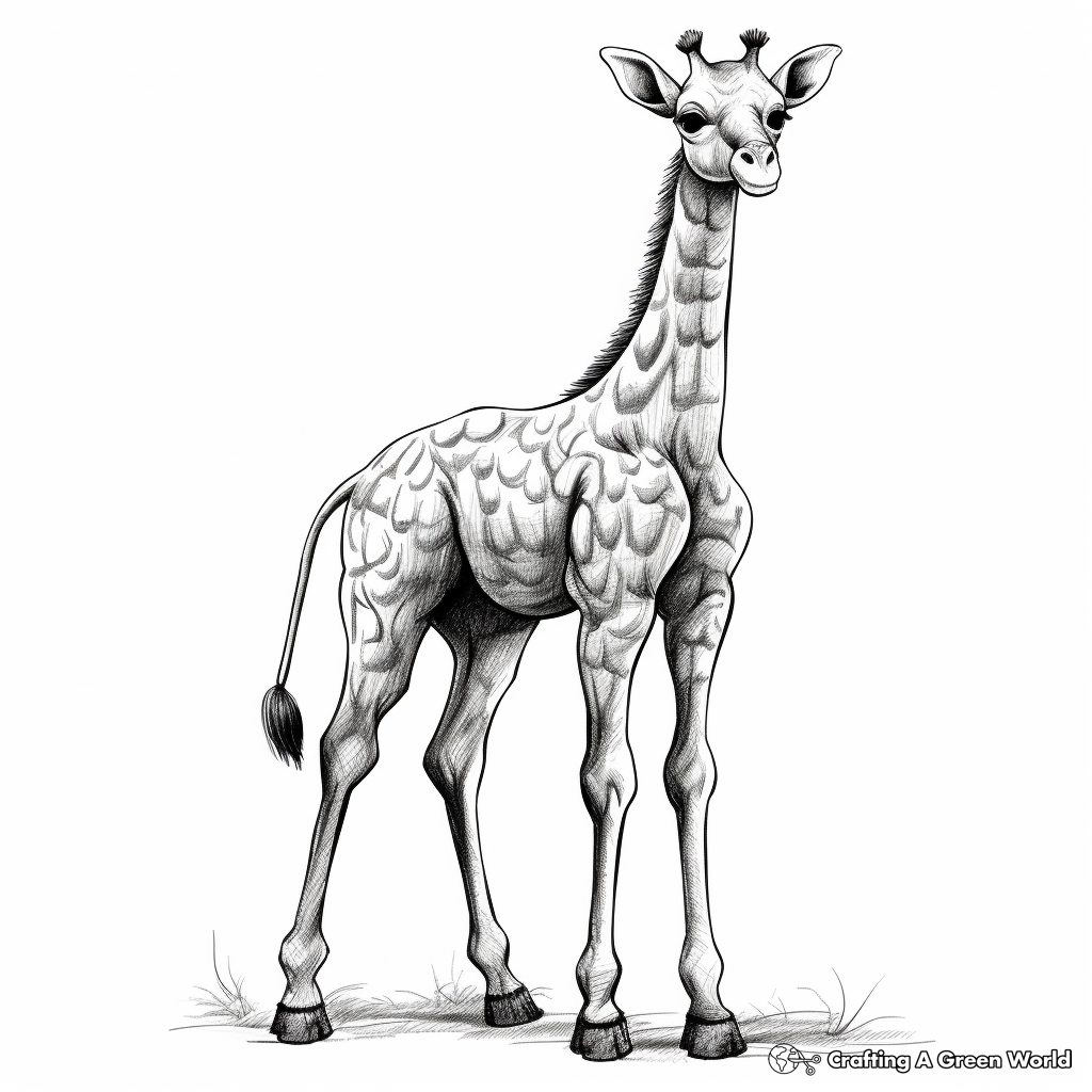 Tall Standing Giraffe Coloring Pages 3