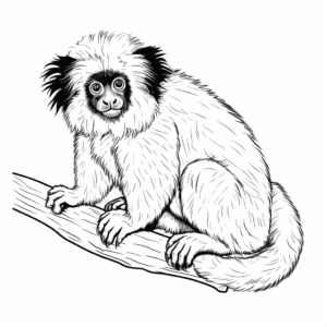 Tamarin Monkey in the Rainforest Coloring Page 2