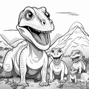 Tarbosaurus Family Coloring Pages 2