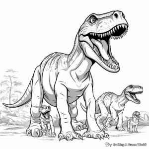 Tarbosaurus Family Coloring Pages 4