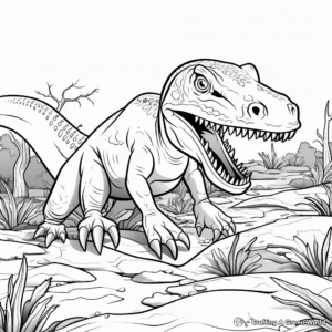 Tarbosaurus Hunting in Pack Coloring Pages 2