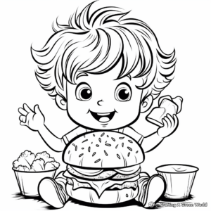 Tasty Burger Coloring Pages for Kids 3