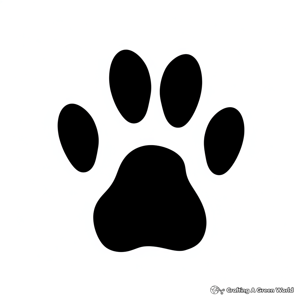 Teddy Bear Paw Stencil Coloring Pages 1