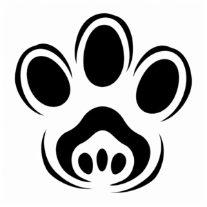 Teddy Bear Paw Stencil Coloring Pages 3