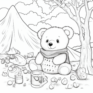 Teddy Bear's Picnic Winter Hibernation Coloring Pages 2