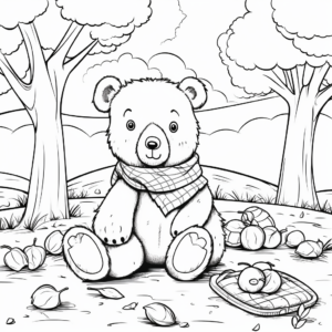 Teddy Bear's Picnic Winter Hibernation Coloring Pages 4