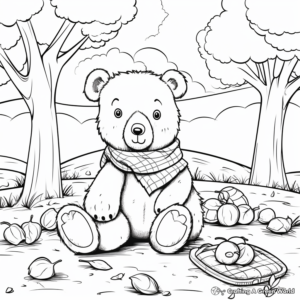 Teddy Bear's Picnic Winter Hibernation Coloring Pages 4