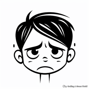 Teen's Frowning Face Coloring Pages 3