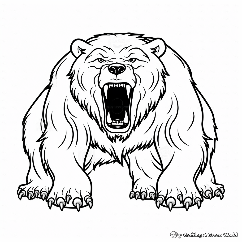 Terrifying Bear Silhouette Coloring Pages 3