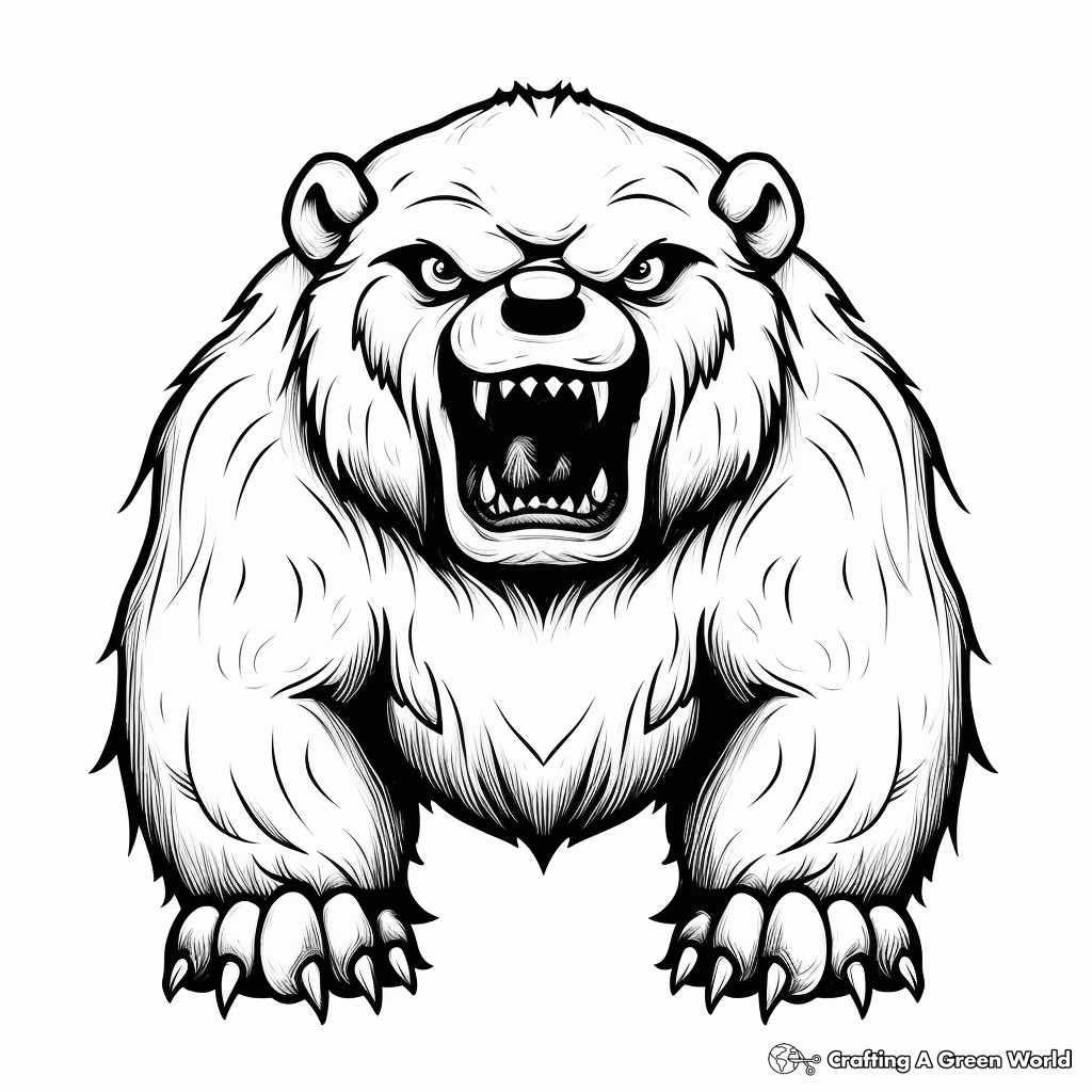 Terrifying Bear Silhouette Coloring Pages 4