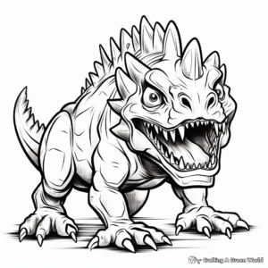 Terrifying T Rex Battling Triceratops Coloring Pages 1