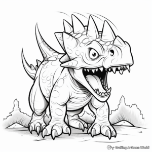 Terrifying Triceratops Coloring Sheets 2