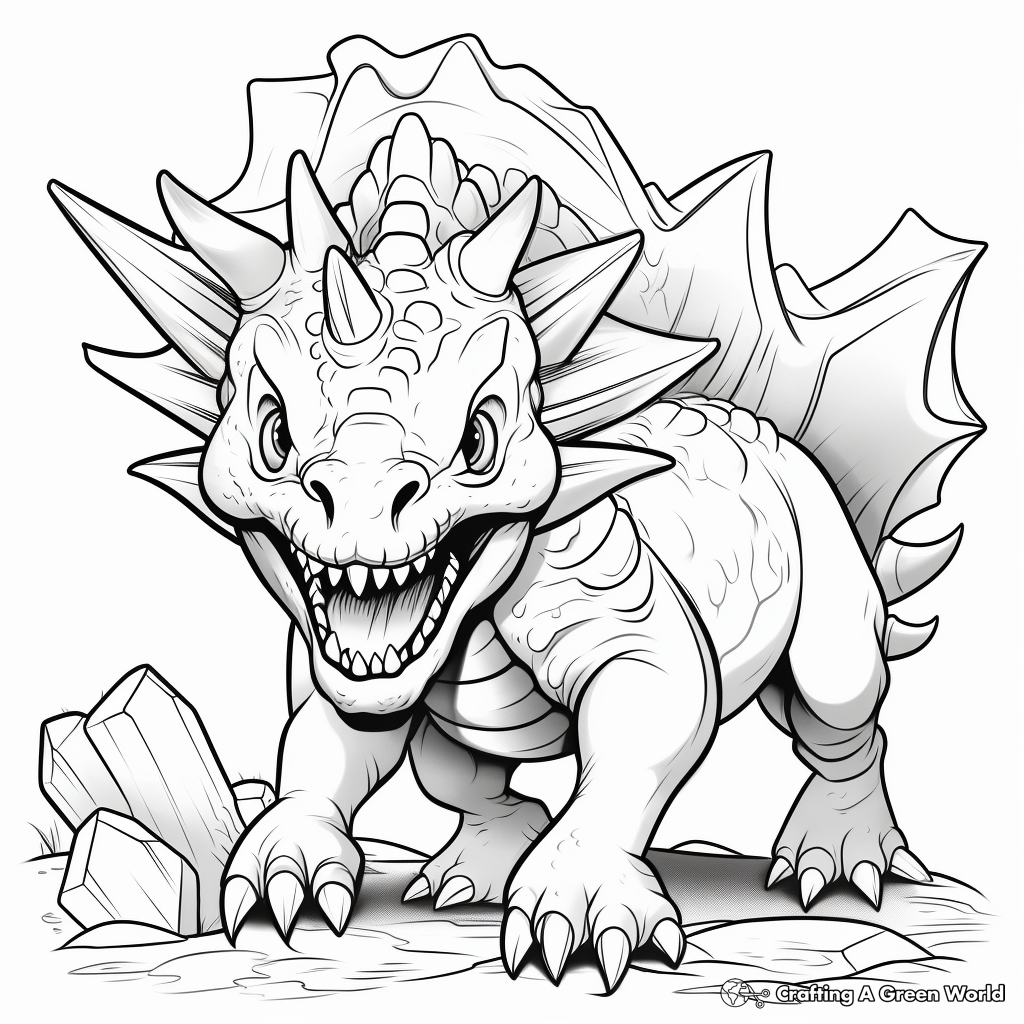Terrifying Triceratops Coloring Sheets 3