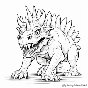 Terrifying Triceratops Coloring Sheets 4