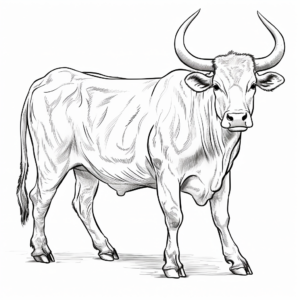 Texas Longhorn Cow Coloring Pages 1