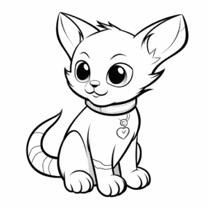 Thai Siamese Cat Coloring Pages 1