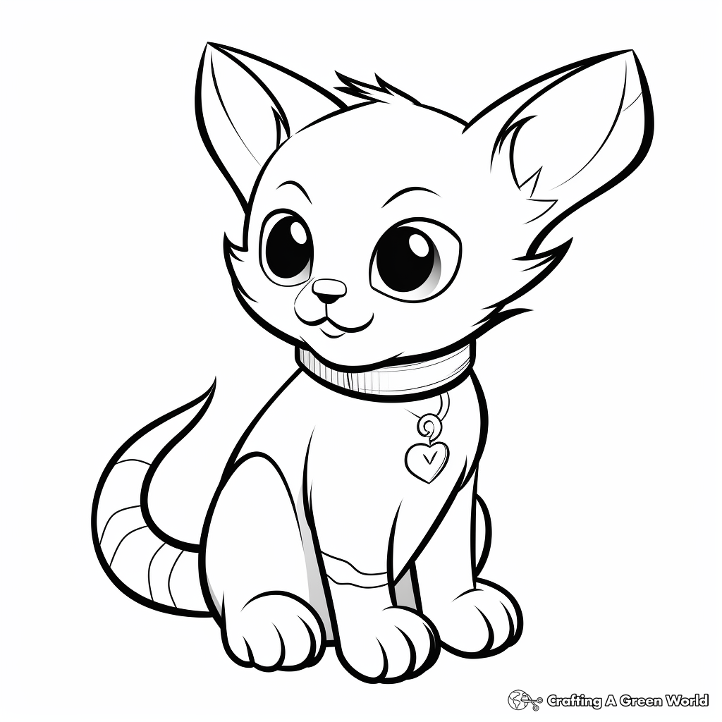 Thai Siamese Cat Coloring Pages 1