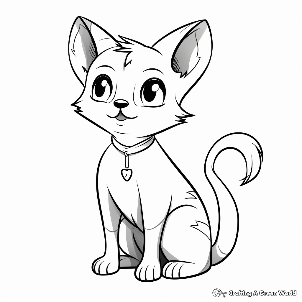 Thai Siamese Cat Coloring Pages 4