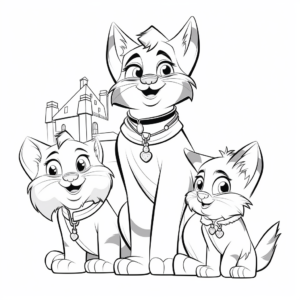 The Aristocats' Toulouse Coloring Pages 1