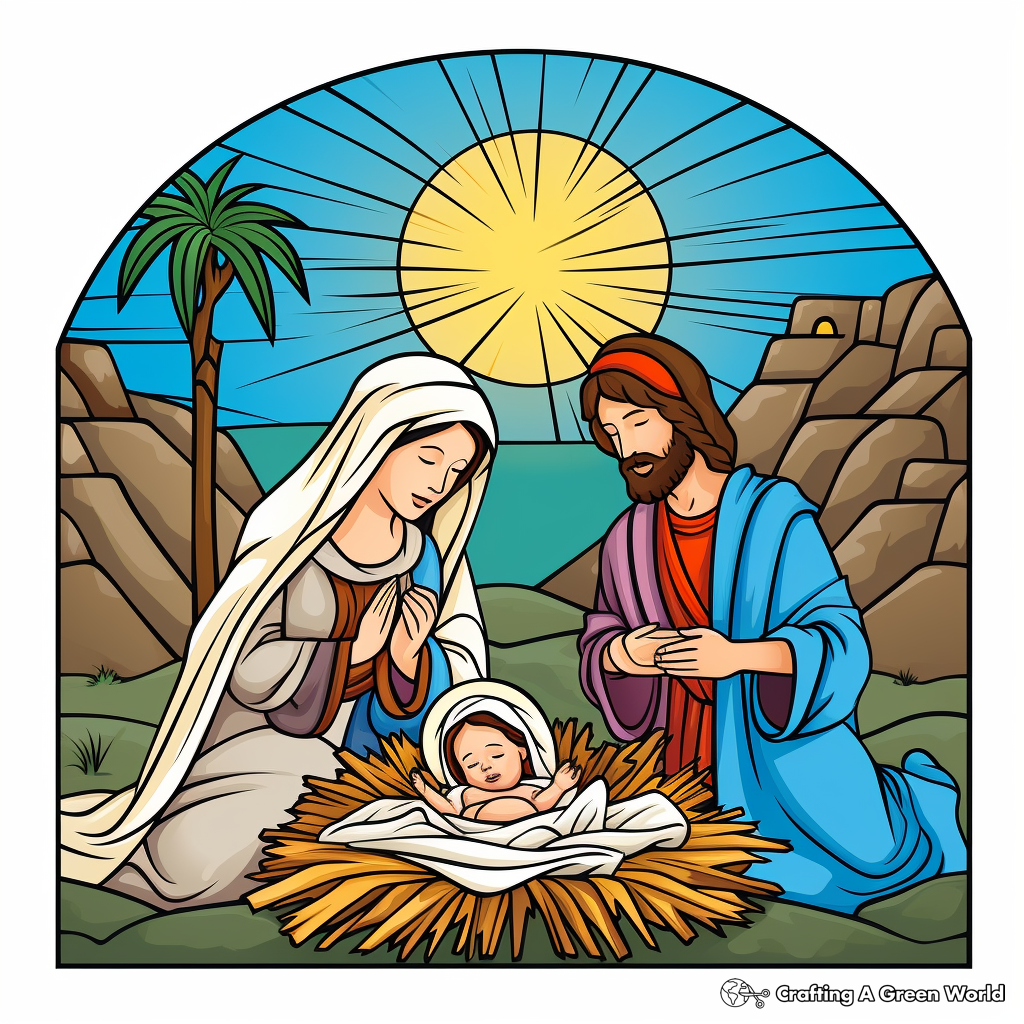 The Birth of Jesus Coloring Pages for Children 2
