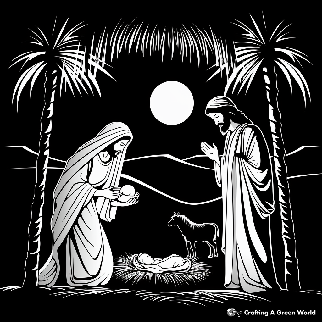 The Birth of Jesus Coloring Pages for Children 3