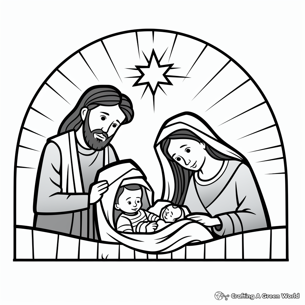 The Birth of Jesus Coloring Pages for Children 4