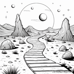 The Journey of a Comet: Step By Step Coloring Pages 4